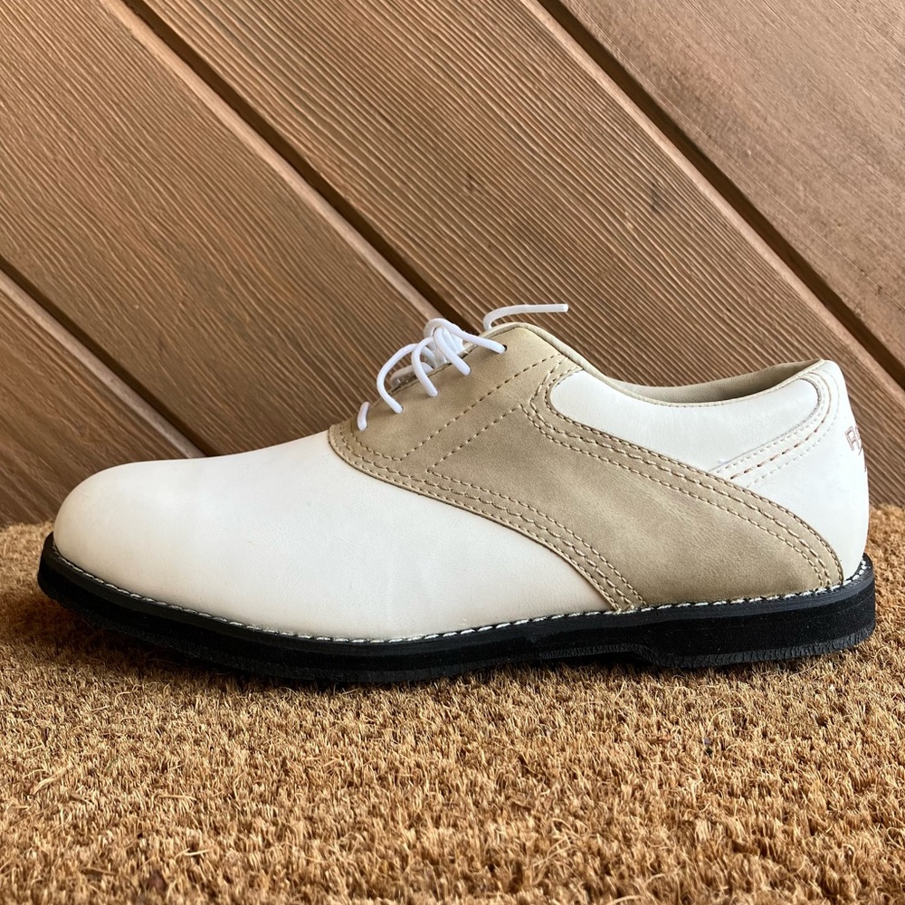 Reebok Golf Shoes Mens White and Tan size 8